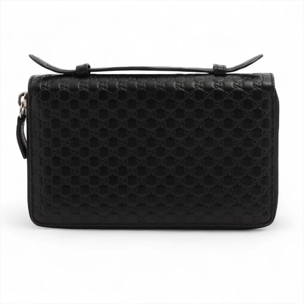 Gucci Guccissima Micro Travel Document Case 449246 Leather Long Wallet for Men